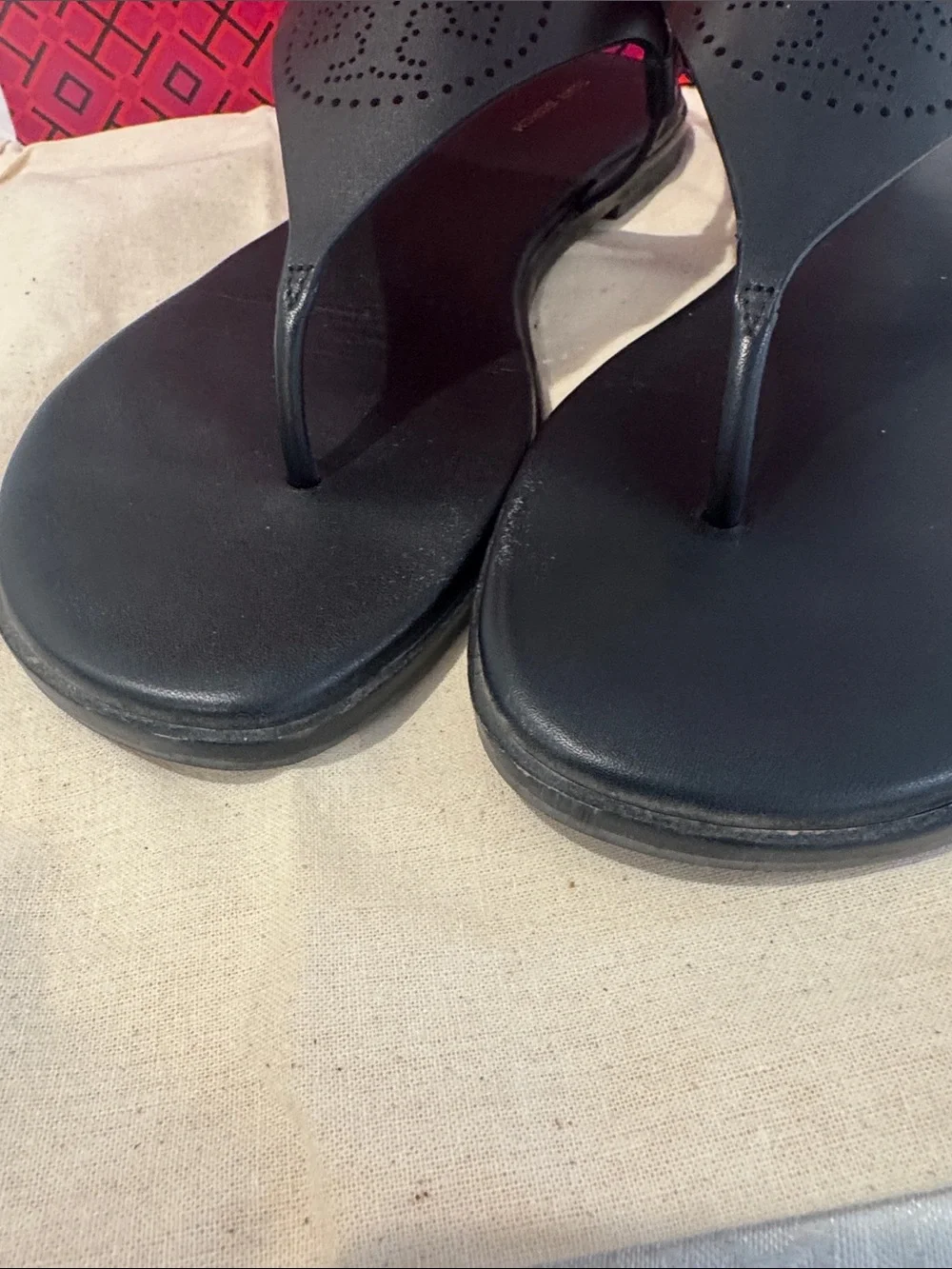 Tory Burch Perforated T Strap Sandal. Ladies 8.5